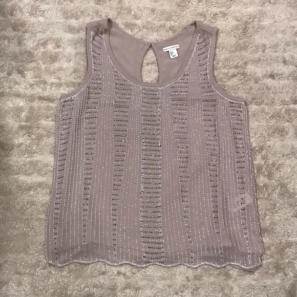 mercer & madison Tops - Mercer & Madison nude beaded shell tank Size Small